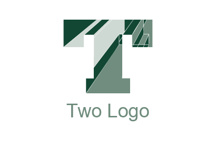 letter T with broken glass style