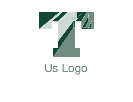 letter T with broken glass style