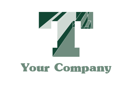 letter T with broken glass style