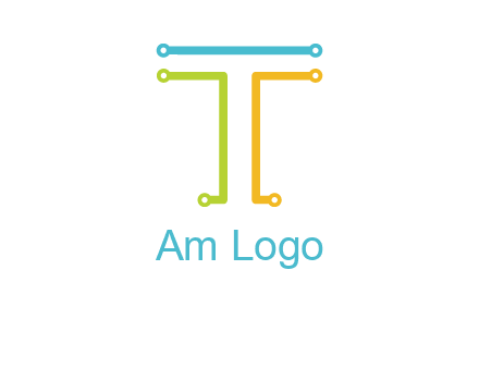 networking lines forming letter T