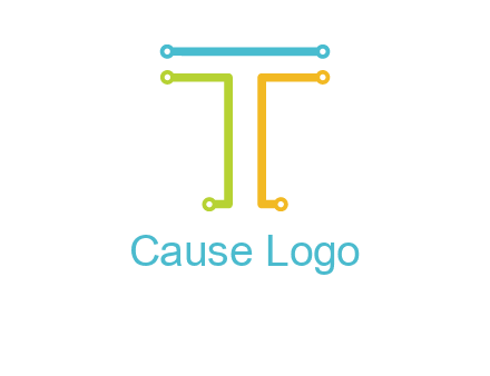 networking lines forming letter T