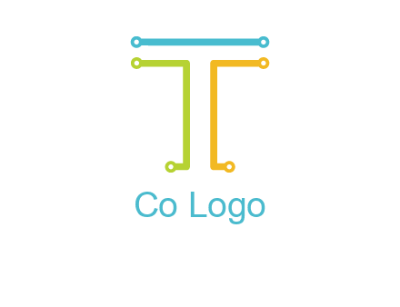 networking lines forming letter T