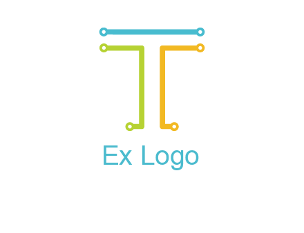 networking lines forming letter T