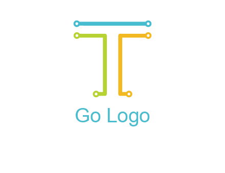 networking lines forming letter T