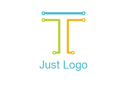 networking lines forming letter T