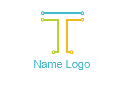 networking lines forming letter T