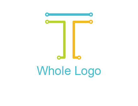 networking lines forming letter T