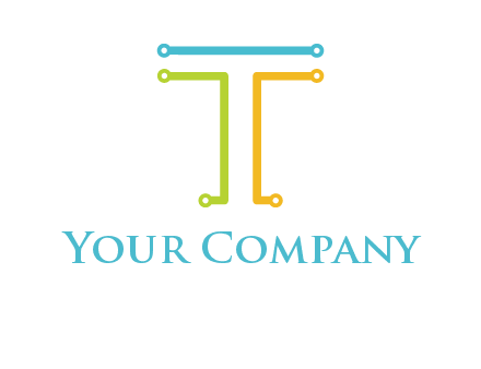 networking lines forming letter T