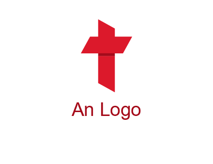 Alphabet T in cross icon