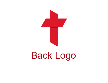 Alphabet T in cross icon