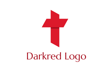 Alphabet T in cross icon
