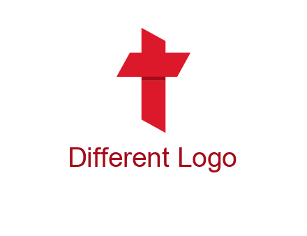 Alphabet T in cross icon