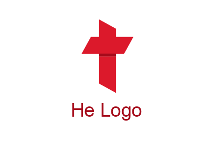 Alphabet T in cross icon