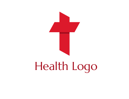 Alphabet T in cross icon