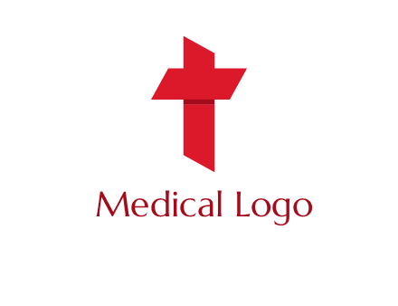 Alphabet T in cross icon