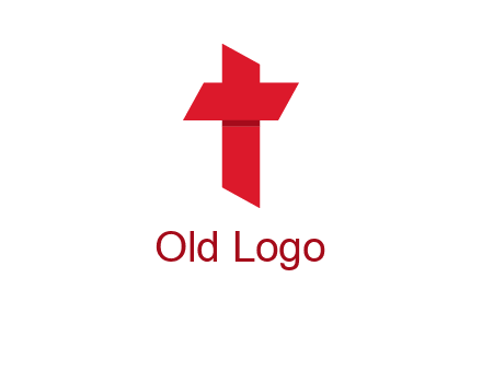 Alphabet T in cross icon