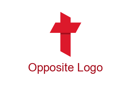Alphabet T in cross icon
