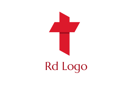 Alphabet T in cross icon