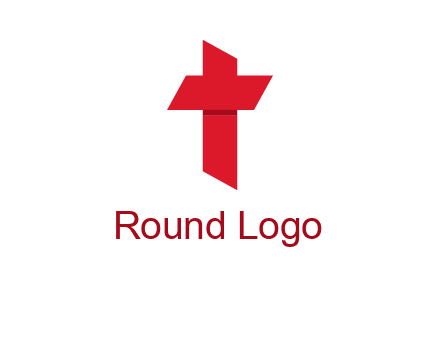 Alphabet T in cross icon