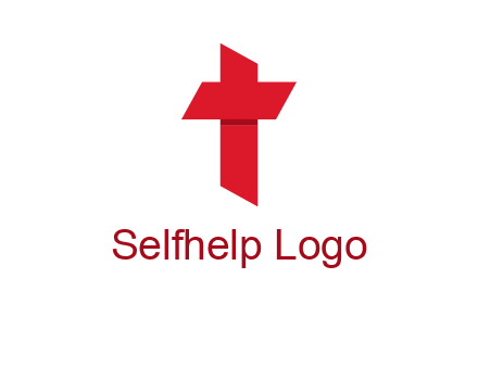 Alphabet T in cross icon