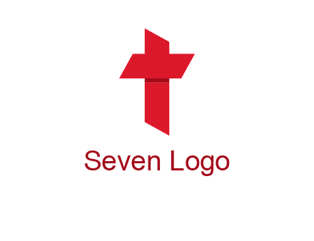 Alphabet T in cross icon