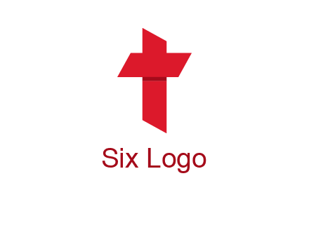 Alphabet T in cross icon