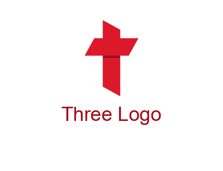 Alphabet T in cross icon