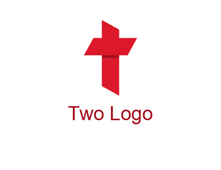 Alphabet T in cross icon