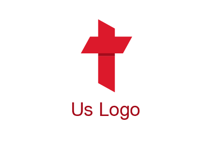Alphabet T in cross icon