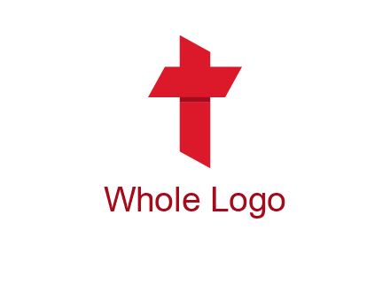 Alphabet T in cross icon