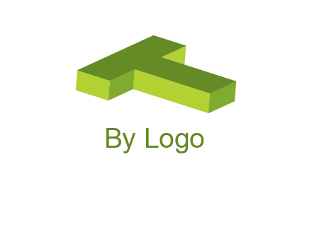 3D letter T laid down