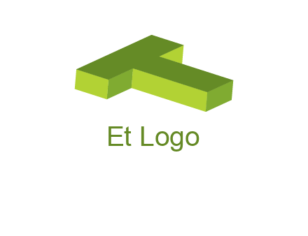 3D letter T laid down