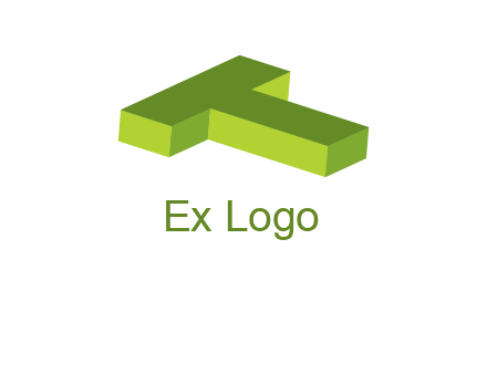3D letter T laid down