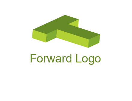3D letter T laid down