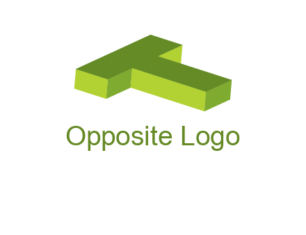 3D letter T laid down
