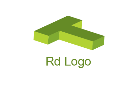 3D letter T laid down