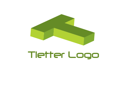 3D letter T laid down