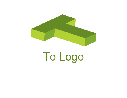 3D letter T laid down