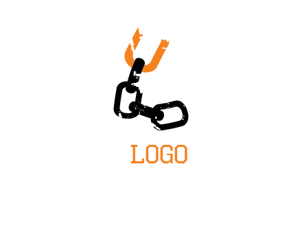 Letter U chain icon