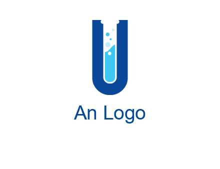 Alphabet U in chemistry tube