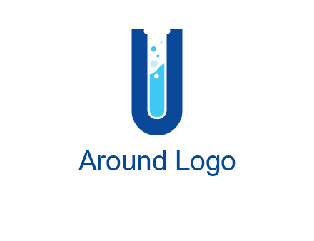 Alphabet U in chemistry tube
