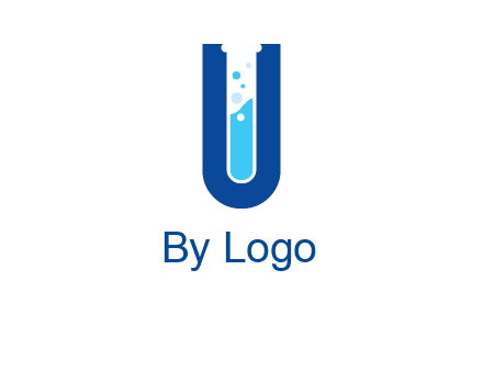 Alphabet U in chemistry tube