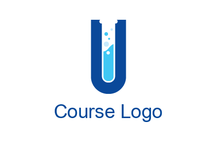 Alphabet U in chemistry tube