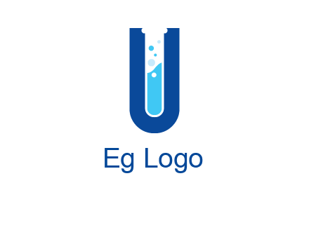 Alphabet U in chemistry tube