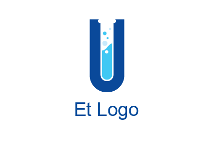 Alphabet U in chemistry tube