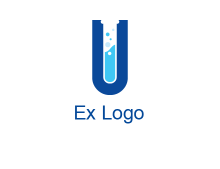 Alphabet U in chemistry tube