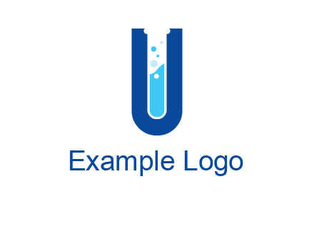 Alphabet U in chemistry tube