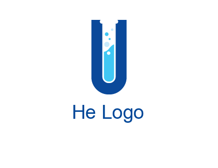 Alphabet U in chemistry tube