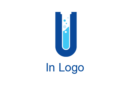 Alphabet U in chemistry tube