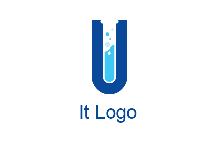 Alphabet U in chemistry tube